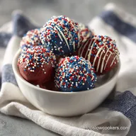 4th of July Truffles in 20 Minutes with Creamy Cocoa Filling