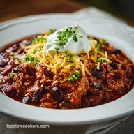 Turkey Chili: Slow Cooked for 8 Servings