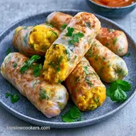Curry Potato Rice Paper Rolls: Crispy