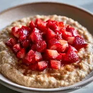 Creamy Strawberry Crockpot Oatmeal