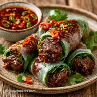 Tender Slow Cooker Beef Rice Paper Rolls