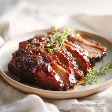 Slow Cooker Brisket BBQ: Tender Roast for 8 Servings Recipe Card