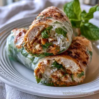 Crispy Chicken Rice Paper Rolls Recipe Card