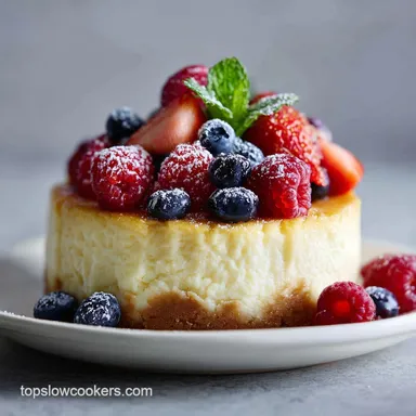Crock Pot Cheesecake for 8 Servings: Creamy Slow-Cooked Dessert Recipe Card