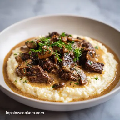Beef Stroganoff for 6 Servings: Tender Slow-Cooked Recipe Card