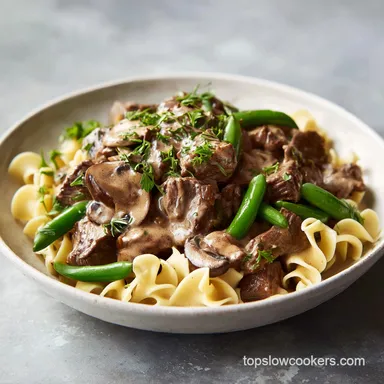 Beef Stroganoff for 6 Servings: Tender Slow-Cooked