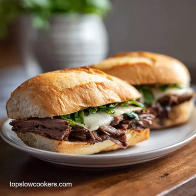 Crock Pot French Dip Sandwiches with Au Jus Recipe Card