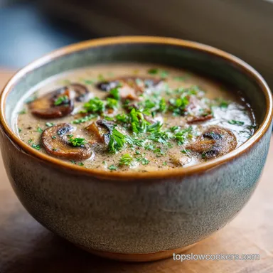 Crock Pot Mushroom Soup for 6 Servings