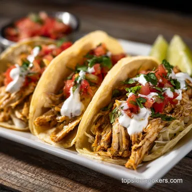 Crock Pot Ranch Chicken Tacos: 4 Hours Recipe Card