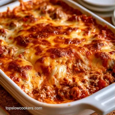 Crock Pot Taco Casserole for 8 Servings Recipe Card