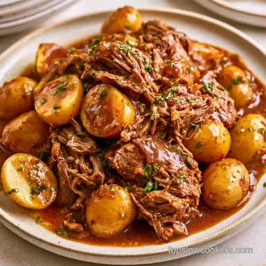 Tender Crockpot Ranch Pot Roast Recipe Card