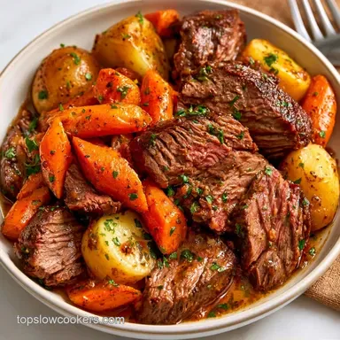 Crockpot Roast Potatoes Carrots for 8