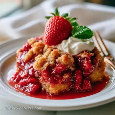 Crockpot Strawberry Dump Cake for 8 Recipe Card