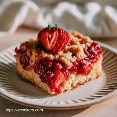 Crockpot Strawberry Dump Cake for 8