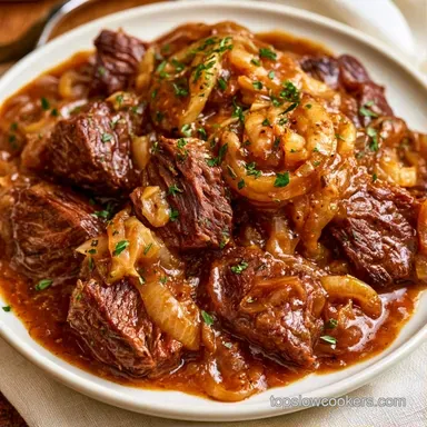 French Onion Pot Roast for 6 Servings Recipe Card