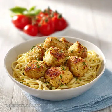 Garlic Butter Chicken Pasta: Creamy Parmesan Meal for 4 Servings Recipe Card