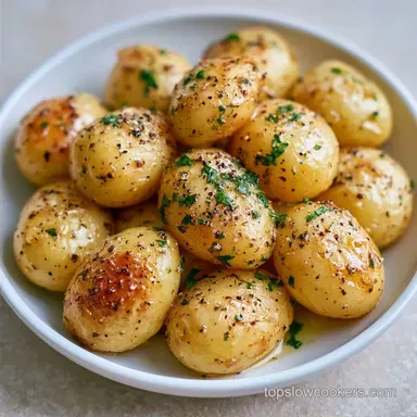 Garlic Butter Slow Cooker Potatoes: 7h