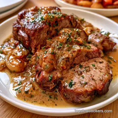 Slow-Cooked Garlic Herb Pot Roast Recipe Card