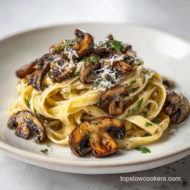 Garlic Mushroom Pasta for 4 Servings Recipe Card