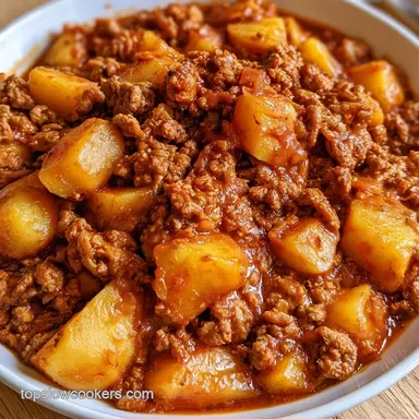 Ground Turkey Poor Mans Stew Recipe Card