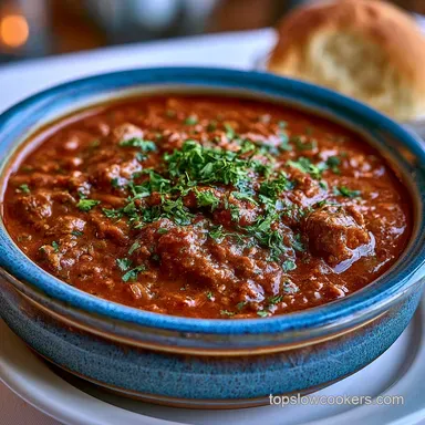 Hearty Slow Cooker Chili for 8 Servings Recipe Card
