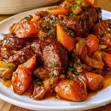 Italian Herb Pot Roast Slow Cooked Recipe Card