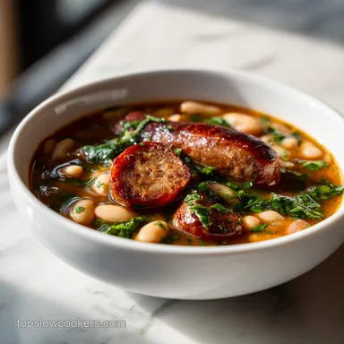 Italian Sausage White Bean Soup One-Pot Recipe Card
