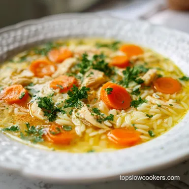 Lemon Chicken Orzo Soup in 35 Minutes Recipe Card