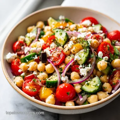 Mediterranean Chickpea Salad: A Crisp Vegetarian Dish in 15 Minutes Recipe Card