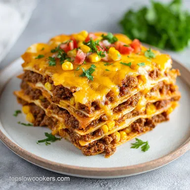 Mexican Lasagna with Corn Tortillas and Ground Beef in 40 Minutes