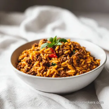 Ground Beef Orzo: Creamy One-Pot Dinner in 30 Minutes Recipe Card
