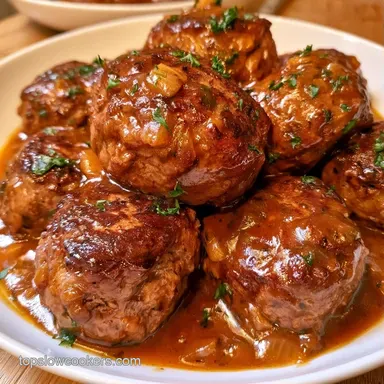 Salisbury Meatballs for 4 Servings Recipe Card