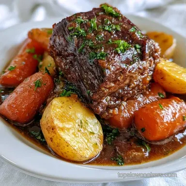 Simple Slow Cooker Beef Pot Roast for 6 Recipe Card