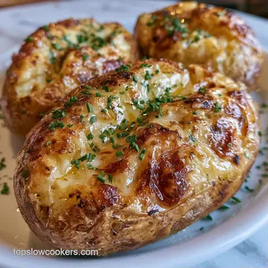 Slow Cooker Baked Potatoes for 6 Servings Recipe Card