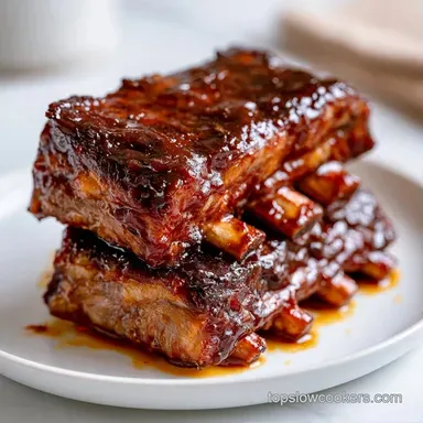 Slow Cooker Beef Ribs for 6 Servings Recipe Card