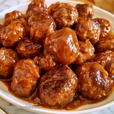 Slow Cooker Beef Meatballs with Gravy