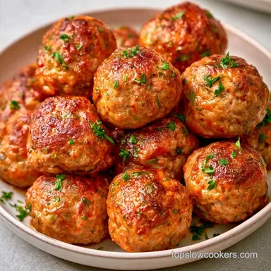Slow Cooker Beef Meatballs with Parmesan