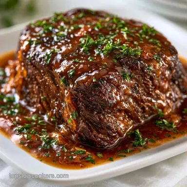 Slow Cooker Beef Pot Roast for 8 Servings Recipe Card