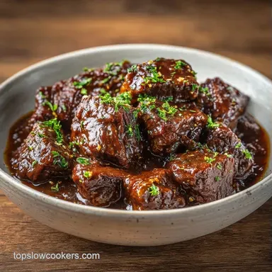 Slow Cooker Beef Tips for 4 Servings Recipe Card