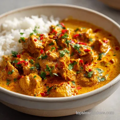 Slow Cooker Indian Butter Chicken for 6 Servings Recipe Card
