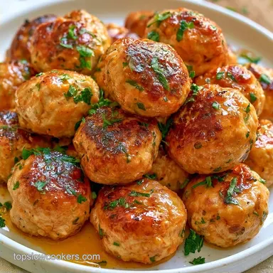 Slow Cooker Chicken Meatballs: Creamy