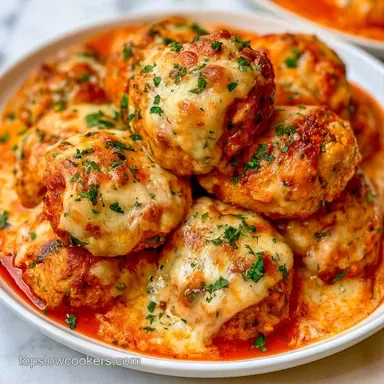Chicken Parmesan Meatballs for 6 Recipe Card