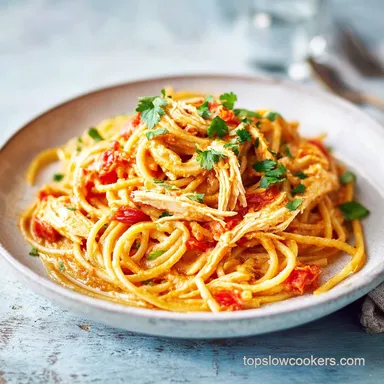 Slow Cooker Chicken Spaghetti for 8 Servings