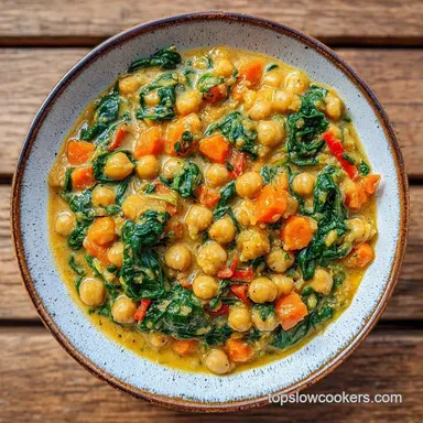 Slow Cooker Chickpea Curry: 4 Servings Recipe Card