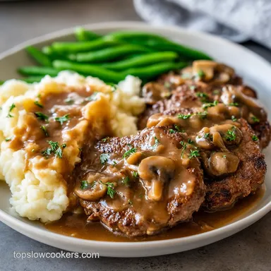 Slow Cooker Cube Steak and Gravy for 6 Servings