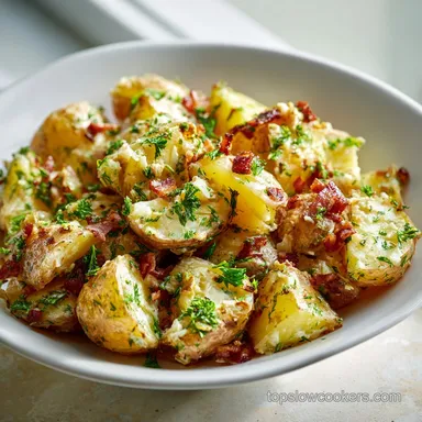 Slow Cooker German Potato Salad for 8 Servings