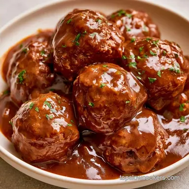 Slow Cooker Meatballs and Gravy: Tender