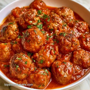 Slow Cooker Meatballs in Marinara: 4h Recipe Card