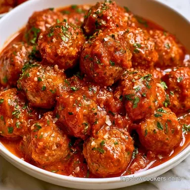 Slow Cooker Meatballs in Marinara: 4h