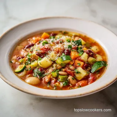 Slow Cooker Minestrone Soup Recipe for 8 Servings